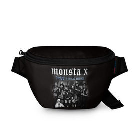 Поясная сумка 3D с принтом Monsta X в Белгороде, 100% полиэстер | плотная ткань, ремень с регулируемой длиной, внутри несколько карманов для мелочей, основное отделение и карман с обратной стороны сумки застегиваются на молнию | dramarama | edm | hyungwon | idol | im | j pop | jooheon | k pop | kihyun | kpop | minhyuk | mv | shownu | the code | wonho | вонхо | монста х | хип хоп