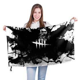 Флаг 3D с принтом DEAD BY DAYLIGHT в Белгороде, 100% полиэстер | плотность ткани — 95 г/м2, размер — 67 х 109 см. Принт наносится с одной стороны | dbd | dead by daylight | survival horror | дбд | мертвы к рассвету