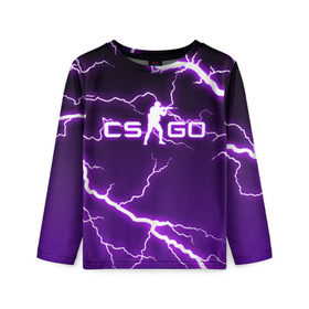 Детский лонгслив 3D с принтом CS GO LIGHTNING STYLE в Белгороде, 100% полиэстер | длинные рукава, круглый вырез горловины, полуприлегающий силуэт
 | astralis | awp | counter strike | cs go | cs go global offensive | faze clan | hyper beast | team liquid | thunder | астралис | молнии | тим ликвид | фейз клан | хайпер бист | шторм