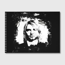 Альбом для рисования с принтом Kurt Cobain в Белгороде, 100% бумага
 | матовая бумага, плотность 200 мг. | Тематика изображения на принте: bleach | blew | cobain | dave | geffen | hormoaning | in utero | incesticide | krist | kurt | nevermind | nirvana | novoselic | rock | vevo | геффен | курт кобейн | нирвана | рок