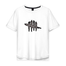 Мужская футболка хлопок Oversize с принтом DEAD BY DAYLIGHT в Белгороде, 100% хлопок | свободный крой, круглый ворот, “спинка” длиннее передней части | dbd | dead by daylight | survival horror | дбд | мертвы к рассвету