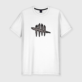 Мужская футболка премиум с принтом DEAD BY DAYLIGHT в Белгороде, 92% хлопок, 8% лайкра | приталенный силуэт, круглый вырез ворота, длина до линии бедра, короткий рукав | dbd | dead by daylight | survival horror | дбд | мертвы к рассвету