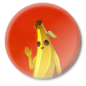 Значок с принтом Banana в Белгороде,  металл | круглая форма, металлическая застежка в виде булавки | epic | fortnite | банан | фортнайт | эпик