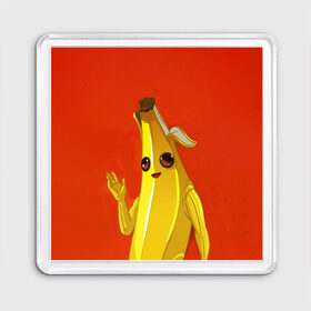 Магнит 55*55 с принтом Banana в Белгороде, Пластик | Размер: 65*65 мм; Размер печати: 55*55 мм | epic | fortnite | банан | фортнайт | эпик
