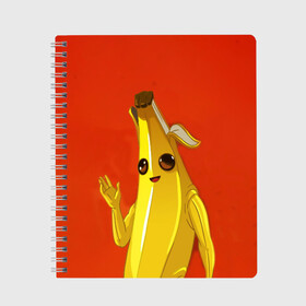 Тетрадь с принтом Banana в Белгороде, 100% бумага | 48 листов, плотность листов — 60 г/м2, плотность картонной обложки — 250 г/м2. Листы скреплены сбоку удобной пружинной спиралью. Уголки страниц и обложки скругленные. Цвет линий — светло-серый
 | epic | fortnite | банан | фортнайт | эпик