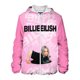 Мужская куртка 3D с принтом Billie Eilish в Белгороде, ткань верха — 100% полиэстер, подклад — флис | прямой крой, подол и капюшон оформлены резинкой с фиксаторами, два кармана без застежек по бокам, один большой потайной карман на груди. Карман на груди застегивается на липучку | ayelish | bad guy | bellyache | bilie eilish | bilie elish | billie | billie eilish | eilish | electronic | elish | music | билли айлиш | эйлиш | элиш