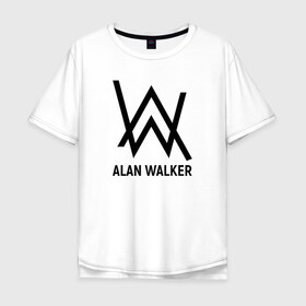 Мужская футболка хлопок Oversize с принтом ALAN WALKER в Белгороде, 100% хлопок | свободный крой, круглый ворот, “спинка” длиннее передней части | 