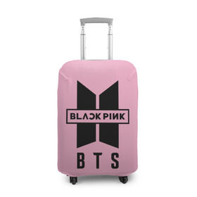 Чехол для чемодана 3D с принтом BTS and BLACKPINK в Белгороде, 86% полиэфир, 14% спандекс | двустороннее нанесение принта, прорези для ручек и колес | bangtan boys | black | blackpink | bt21 | bts | k pop | pink | rose | блек пинк | блекпинк | блэк пинк | блэкпинк | бтс