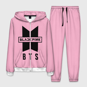 Мужской костюм 3D с принтом BTS and BLACKPINK в Белгороде, 100% полиэстер | Манжеты и пояс оформлены тканевой резинкой, двухслойный капюшон со шнурком для регулировки, карманы спереди | bangtan boys | black | blackpink | bt21 | bts | k pop | pink | rose | блек пинк | блекпинк | блэк пинк | блэкпинк | бтс