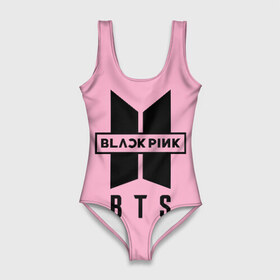 Купальник-боди 3D с принтом BTS and BLACKPINK в Белгороде, 82% полиэстер, 18% эластан | Круглая горловина, круглый вырез на спине | bangtan boys | black | blackpink | bt21 | bts | k pop | pink | rose | блек пинк | блекпинк | блэк пинк | блэкпинк | бтс