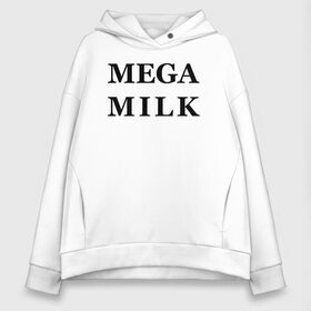 Женское худи Oversize хлопок с принтом mega milk в Белгороде, френч-терри — 70% хлопок, 30% полиэстер. Мягкий теплый начес внутри —100% хлопок | боковые карманы, эластичные манжеты и нижняя кромка, капюшон на магнитной кнопке | Тематика изображения на принте: ahegao | anime | mega milk | mega milk манга