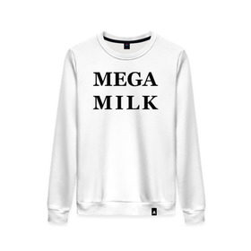 Женский свитшот хлопок с принтом mega milk в Белгороде, 100% хлопок | прямой крой, круглый вырез, на манжетах и по низу широкая трикотажная резинка  | Тематика изображения на принте: ahegao | anime | mega milk | mega milk манга