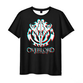 Мужская футболка 3D с принтом Overlord (Glitch). в Белгороде, 100% полиэфир | прямой крой, круглый вырез горловины, длина до линии бедер | glitch | overlord | аниме | глитч | лого | логотип | оверлорд | сериал
