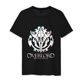 Мужская футболка хлопок с принтом Overlord: Glitch. в Белгороде, 100% хлопок | прямой крой, круглый вырез горловины, длина до линии бедер, слегка спущенное плечо. | overlord | аниме | лого | логотип | оверлорд | сериал