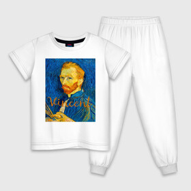 Детская пижама хлопок с принтом Ван гог в Белгороде, 100% хлопок |  брюки и футболка прямого кроя, без карманов, на брюках мягкая резинка на поясе и по низу штанин
 | van gogh | искусство | картины