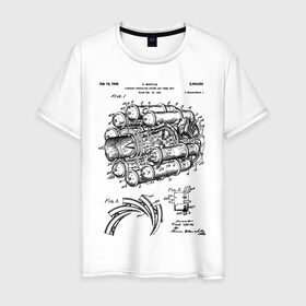 Мужская футболка хлопок с принтом Aircraft в Белгороде, 100% хлопок | прямой крой, круглый вырез горловины, длина до линии бедер, слегка спущенное плечо. | aircraft | patent | двигатель | идея | история | космос | мощь | патент | разработка | самолет | турбина | чертеж | чертежи