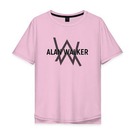 Мужская футболка хлопок Oversize с принтом ALAN WALKER в Белгороде, 100% хлопок | свободный крой, круглый ворот, “спинка” длиннее передней части | alan walker | dj | dj walkzz | faded | music | алан уокер | диджей | дип хаус | клубная | клубняк | музыка | электро хаус