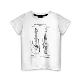 Детская футболка хлопок с принтом Скрипка в Белгороде, 100% хлопок | круглый вырез горловины, полуприлегающий силуэт, длина до линии бедер | 