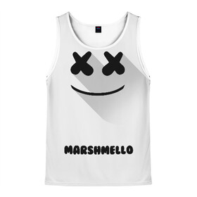 Мужская майка 3D с принтом РЮКЗАК MARSHMELLO в Белгороде, 100% полиэстер | круглая горловина, приталенный силуэт, длина до линии бедра. Пройма и горловина окантованы тонкой бейкой | Тематика изображения на принте: marshmello | диджей | клуб | клубная музыка | маршмеллоу | маршмело | маршмэлло | маршмэллоу | маршмэло | музыка | электронная