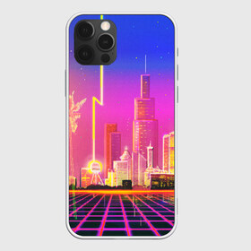 Чехол для iPhone 12 Pro Max с принтом КИБЕР ГОРОД в Белгороде, Силикон |  | bright | colorful | cool | disco | music | music lover | retro | speaker | tape recorder | technique | vintage | винтаж | динамик | диско | магнитофон | меломан | музыка | неон | разноцветный | ретро | техника