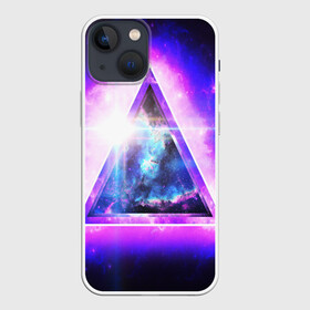 Чехол для iPhone 13 mini с принтом КОСМИЧЕСКИЙ ТРЕУГОЛЬНИК в Белгороде,  |  | bright | colorful | cool | disco | music | music lover | retro | speaker | tape recorder | technique | vintage | винтаж | динамик | диско | магнитофон | меломан | музыка | неон | разноцветный | ретро | техника