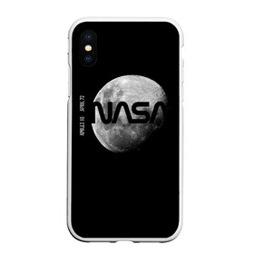 Чехол для iPhone XS Max матовый с принтом Nasa Apollo 16 в Белгороде, Силикон | Область печати: задняя сторона чехла, без боковых панелей | Тематика изображения на принте: apollo 16 | apolo 16 | nasa | аполлон 16 | аполон 16 | наса | насса