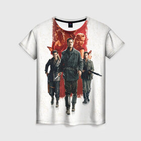 Женская футболка 3D с принтом Inglourious Basterds в Белгороде, 100% полиэфир ( синтетическое хлопкоподобное полотно) | прямой крой, круглый вырез горловины, длина до линии бедер | basterds | inglourious | quentin | tarantino | бесславные | брэд | питт