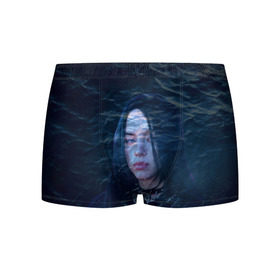 Мужские трусы 3D с принтом Billie Eilish Ocean Eyes в Белгороде, 50% хлопок, 50% полиэстер | классическая посадка, на поясе мягкая тканевая резинка | Тематика изображения на принте: bad guy | billie eilish | билли айлиш | эйлиш