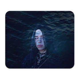 Коврик для мышки прямоугольный с принтом Billie Eilish Ocean Eyes в Белгороде, натуральный каучук | размер 230 х 185 мм; запечатка лицевой стороны | Тематика изображения на принте: bad guy | billie eilish | билли айлиш | эйлиш