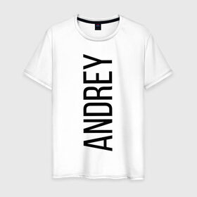 Мужская футболка хлопок с принтом ANDREY в Белгороде, 100% хлопок | прямой крой, круглый вырез горловины, длина до линии бедер, слегка спущенное плечо. | заказать имя | имена | именные футболки | имя | конструктор имён | меня зовут | редактировать имя | футболки с именами | футболки с текстом