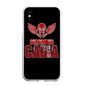 Чехол для iPhone XS Max матовый с принтом Remember Cadia - Imperial Guar в Белгороде, Силикон | Область печати: задняя сторона чехла, без боковых панелей | 40000 | 40k | chaos | dawn of war | fantasy | imperium | marines | orks | soulstorm | space | вархаммер | ваха | дов | ересь хоруса | император | империум | орки | примархи | хаос