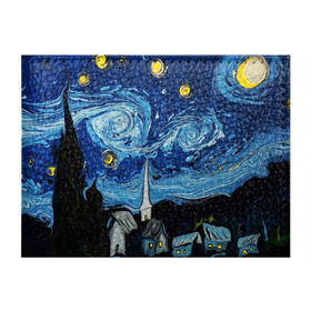 Обложка для студенческого билета с принтом ЗВЁЗДНАЯ НОЧЬ ВАНГОГ в Белгороде, натуральная кожа | Размер: 11*8 см; Печать на всей внешней стороне | Тематика изображения на принте: art | impressionism | night | painting | planets | sky | stars | style | van gogh | waves | ван гог | вихрь | волны | живопись | звезды | импрессионизм | искусство | краски | небо | ночь | рисунок | стиль