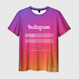 Мужская футболка 3D с принтом Instagram в Белгороде, 100% полиэфир | прямой крой, круглый вырез горловины, длина до линии бедер | заказать имя | имена | именные футболки | имя | конструктор имён | меня зовут | редактировать имя | футболки с именами | футболки с текстом