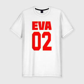 Мужская футболка премиум с принтом EVANGELION (EVA 02) в Белгороде, 92% хлопок, 8% лайкра | приталенный силуэт, круглый вырез ворота, длина до линии бедра, короткий рукав | angel | eva | evangelion | neon genesis evangelion | nerv | аска лэнгли сорью | ева | евангелион | мисато кацураги | рей аянами | синдзи