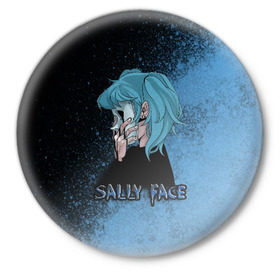 Значок с принтом Sally face в Белгороде,  металл | круглая форма, металлическая застежка в виде булавки | sally face | маска | сали | салли | салли кромсалли | фейс | фишер