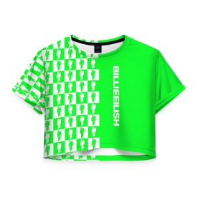 Женская футболка Cropp-top с принтом BILLIE EILISH в Белгороде, 100% полиэстер | круглая горловина, длина футболки до линии талии, рукава с отворотами | be | billie | billie eilish | билли | билли айлиш