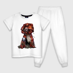 Детская пижама хлопок с принтом Warhammer 40 000 Blood Raven в Белгороде, 100% хлопок |  брюки и футболка прямого кроя, без карманов, на брюках мягкая резинка на поясе и по низу штанин
 | warhammer | вархаммер