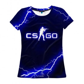 Женская футболка 3D с принтом CS GO LIGHTNING STYLE в Белгороде, 100% полиэфир ( синтетическое хлопкоподобное полотно) | прямой крой, круглый вырез горловины, длина до линии бедер | astralis | awp | counter strike | cs go | cs go global offensive | faze clan | hyper beast | team liquid | thunder | астралис | молнии | тим ликвид | фейз клан | хайпер бист | шторм