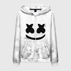 Мужская толстовка 3D на молнии с принтом MARSHMELLO (КАПЮШОН) в Белгороде, 100% полиэстер | длина до линии бедра, манжеты и пояс оформлены мягкой тканевой резинкой, двухслойный капюшон со шнурком для регулировки, спереди молния, по бокам два кармана | america | dj | marshmello | usa | америка | маршмелло