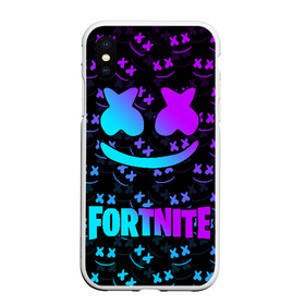 Чехол для iPhone XS Max матовый с принтом FORTNITE x MARSHMELLO NEON  в Белгороде, Силикон | Область печати: задняя сторона чехла, без боковых панелей | 2019 | armor | armour | cybersport | esport | fortnite | game | llama | logo | броня | игра | киберспорт | лама | фиолетовый | фирменные цвета | фортнайт