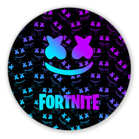 Коврик для мышки круглый с принтом FORTNITE x MARSHMELLO NEON  в Белгороде, резина и полиэстер | круглая форма, изображение наносится на всю лицевую часть | 2019 | armor | armour | cybersport | esport | fortnite | game | llama | logo | броня | игра | киберспорт | лама | фиолетовый | фирменные цвета | фортнайт