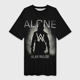 Платье-футболка 3D с принтом Alan Walker в Белгороде,  |  | alan | alone | darkside | different | dj | faded | house | k 391 | live | music | olav | remix | techno | walker | walkers | walkzz | world | алан | диджей | техно | уокер