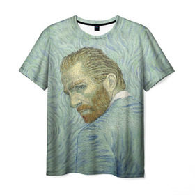 Мужская футболка 3D с принтом Ван Гог в Белгороде, 100% полиэфир | прямой крой, круглый вырез горловины, длина до линии бедер | gogh | van | vincent | willem | ван | винсент | гог | постимпрессионизм | художник