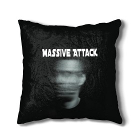 Подушка 3D с принтом Massive Attack в Белгороде, наволочка – 100% полиэстер, наполнитель – холлофайбер (легкий наполнитель, не вызывает аллергию). | состоит из подушки и наволочки. Наволочка на молнии, легко снимается для стирки | грант маршалл | роберт дель ная | трип хоп