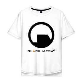 Мужская футболка хлопок Oversize с принтом HALF-LIFE BLACK MESA в Белгороде, 100% хлопок | свободный крой, круглый ворот, “спинка” длиннее передней части | Тематика изображения на принте: 