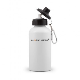 Бутылка спортивная с принтом HALF-LIFE BLACK MESA в Белгороде, металл | емкость — 500 мл, в комплекте две пластиковые крышки и карабин для крепления | Тематика изображения на принте: 