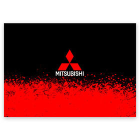 Поздравительная открытка с принтом MITSUBISHI в Белгороде, 100% бумага | плотность бумаги 280 г/м2, матовая, на обратной стороне линовка и место для марки
 | mitsubishi | sport | митсубиси | митсубиши | спорт