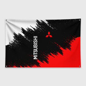 Флаг-баннер с принтом MITSUBISHI | МИТСУБИСИ в Белгороде, 100% полиэстер | размер 67 х 109 см, плотность ткани — 95 г/м2; по краям флага есть четыре люверса для крепления | mitsubishi | sport | митсубиси | митсубиши | спорт