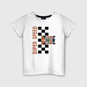 Детская футболка хлопок с принтом SUPER SPEED в Белгороде, 100% хлопок | круглый вырез горловины, полуприлегающий силуэт, длина до линии бедер | karting | автомобили | вождение | гонки | картинг | машины | рэйсинг | экстрим | экстримальныйспорт