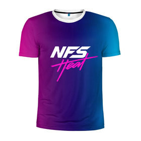 Мужская футболка 3D спортивная с принтом NFS HEAT в Белгороде, 100% полиэстер с улучшенными характеристиками | приталенный силуэт, круглая горловина, широкие плечи, сужается к линии бедра | Тематика изображения на принте: need for speed | nfs | nfs heat | нфс | нфс хит